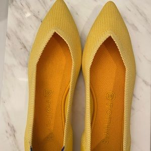 Rothy’s yellow pointed flats, size 8.5